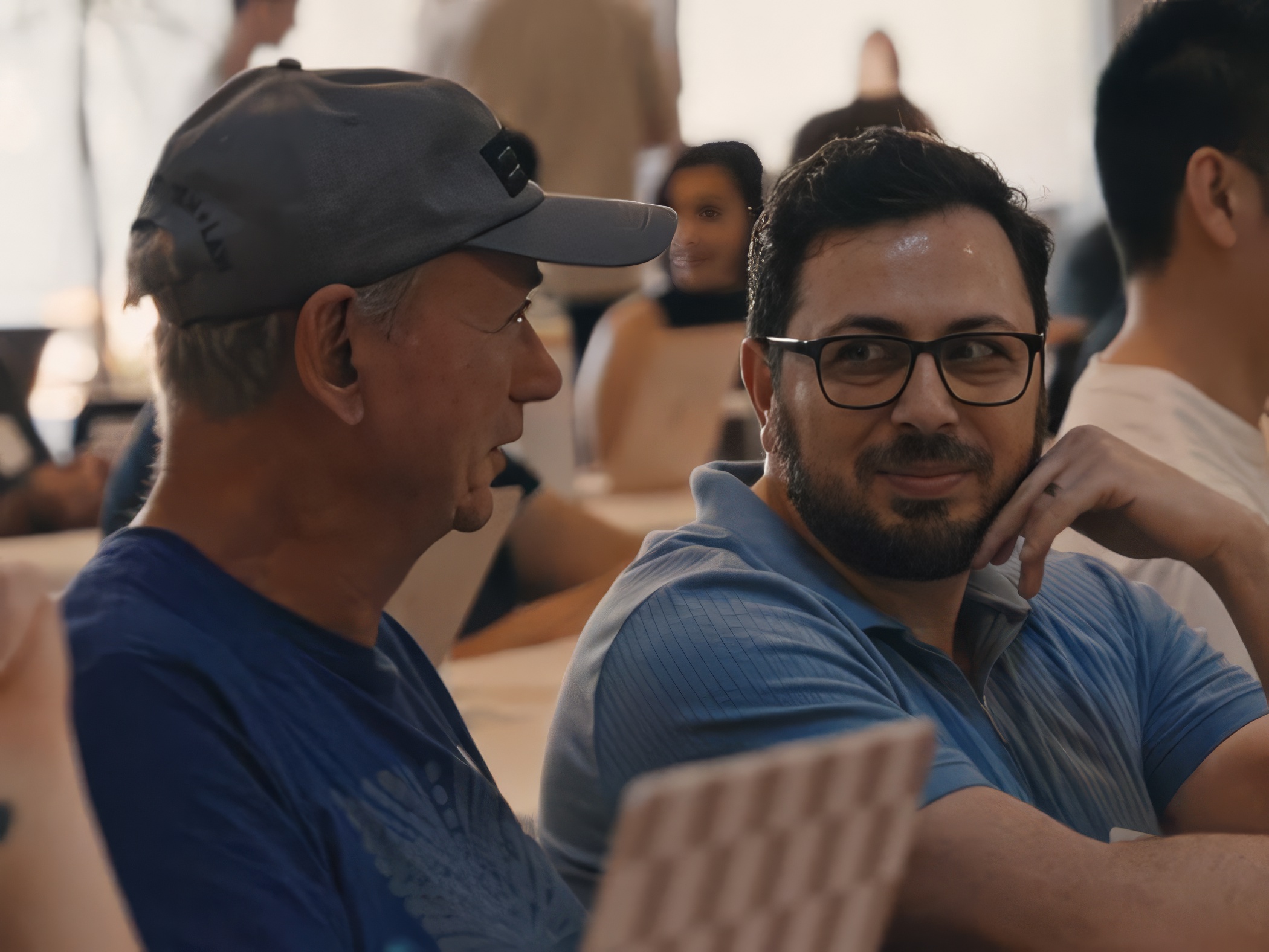 Attendees networking