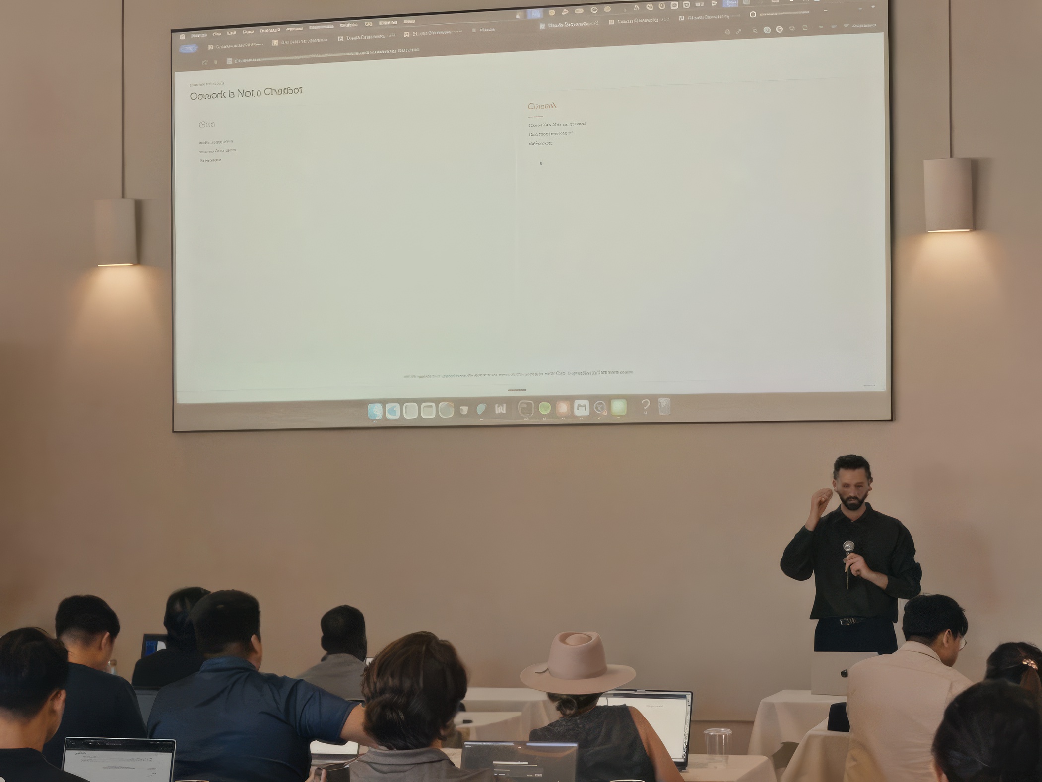 Travis presenting at the ClaudeOC kickoff event